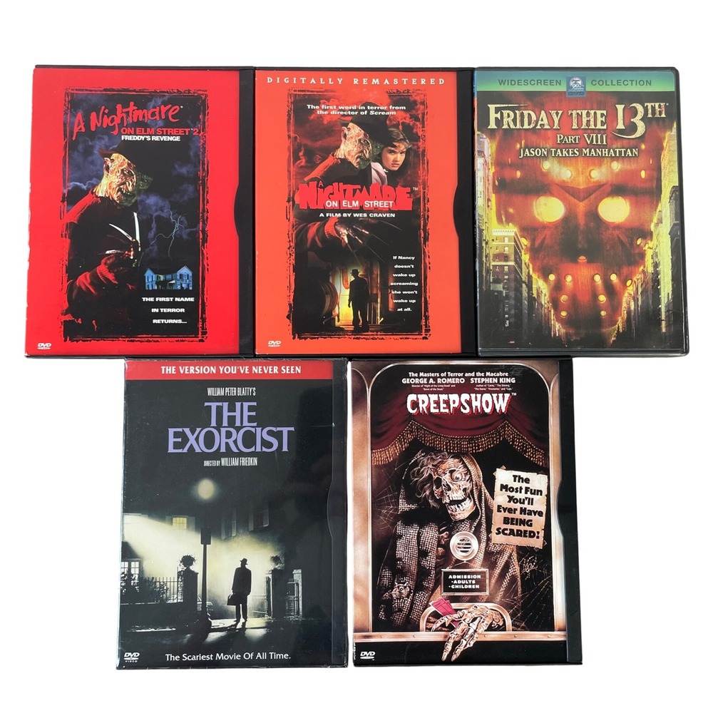 Horror DVD Lot Nightmare‎ Elm Street Friday 13th Exorcist Creepshow Movies
